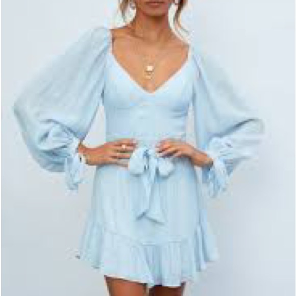 SAINTS+SECRETS MACEY DRESS STEEL BLUE - Picture 6 of 12